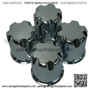 Golf Cart For UTV ATV Wheel Rim 'HD' All Chrome Center Caps (Set of 4)