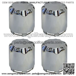 (4)Golf Cart SS Wheel Center Hub Cap for EZGO Club Car Yamaha