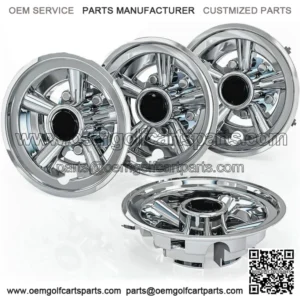 8 Inch Golf Cart Wheel Covers Hub Caps for EZGO Club Car Yamaha,Set of 4-Chrome