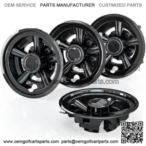 Black Golf Cart Wheel Covers Hub Caps for Yamaha Club Car E-Z-GO 8" Wheel