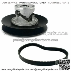 Secondary Drive Clutch + Drive Belt Set for EZGO 2 cycle Gas Golf Cart 1976-1988