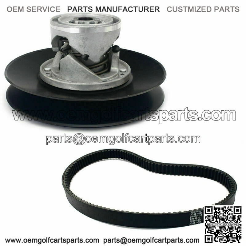 Secondary Drive Clutch + Drive Belt Set for EZGO 2 cycle Gas Golf Cart 1976-1988