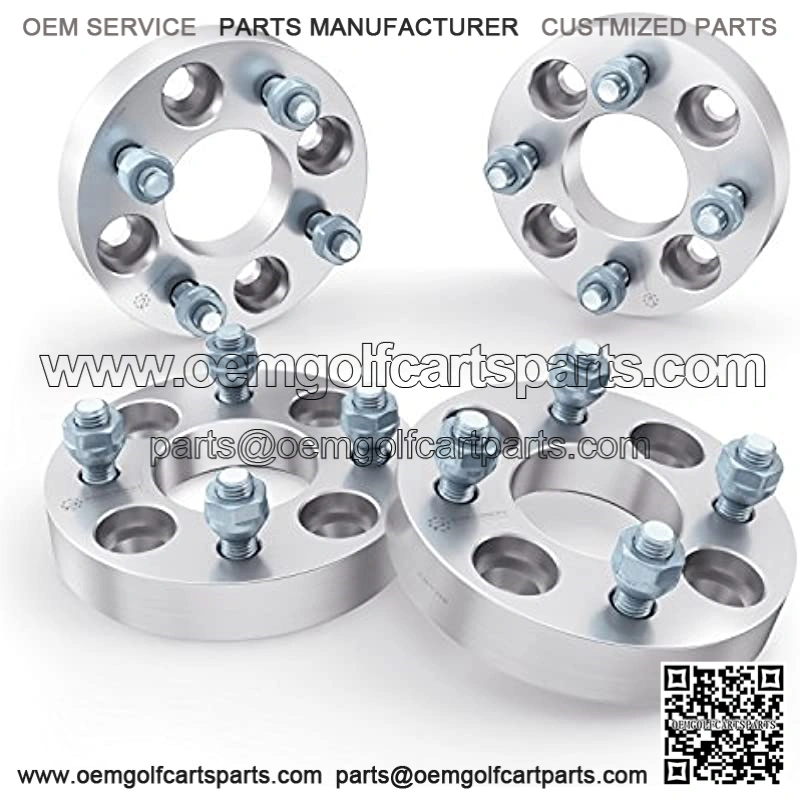1 inch Golf Cart Wheel Spacers (4x4 Bolt Pattern, 62mm Bore, 1/2x20 Studs, Cone Seat Nuts) Compatible with EZ GO EZGO Club Car (Widens Track by 2 inches) 4x101.6 25mm 4pcs
