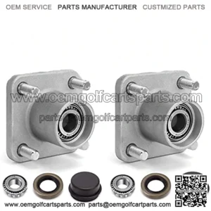 Golf Cart Front Wheel Hub Assembly kit with Bearing Seals for Golf Cart Club Car DS 1974-2003, OEM:11011102, 1011153, 1011889, 1011892, 1011894,LM11949 (Pack of 2)