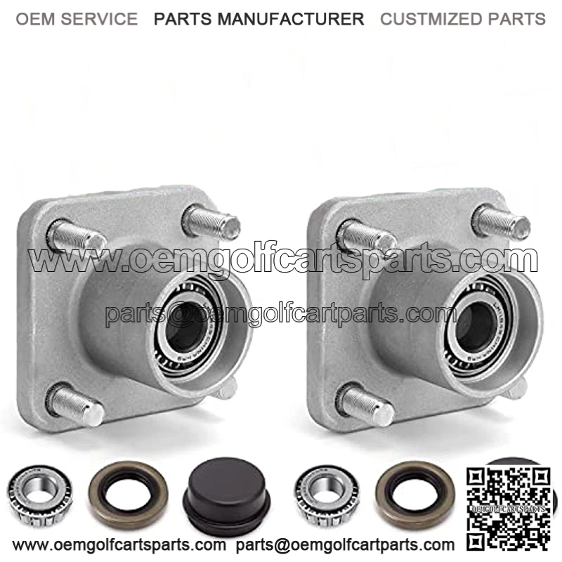 Golf Cart Front Wheel Hub Assembly kit with Bearing Seals for Golf Cart Club Car DS 1974-2003, OEM:11011102, 1011153, 1011889, 1011892, 1011894,LM11949 (Pack of 2)