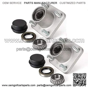 Wheel Hub Assembly for 2001.5-2013 EZGO TXT, Shuttle, Workhorse, ST Series Gas & Electric Golf Cart, with Bearing Races & Cap, OEM# 70895-G01 70895G01, Set of 2