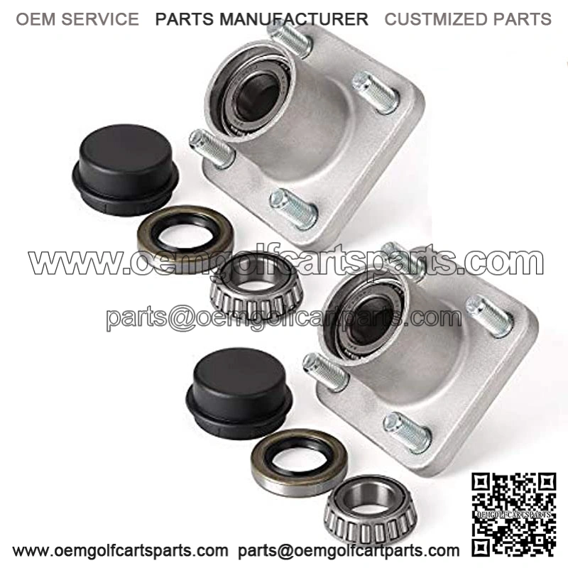 Wheel Hub Assembly for 2001.5-2013 EZGO TXT, Shuttle, Workhorse, ST Series Gas & Electric Golf Cart, with Bearing Races & Cap, OEM# 70895-G01 70895G01, Set of 2