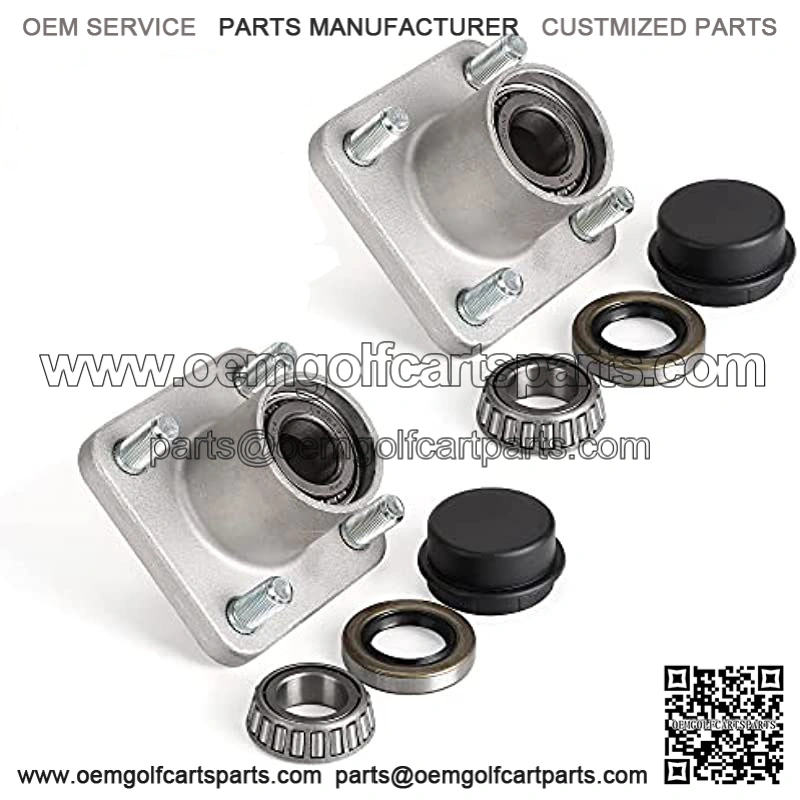 Golf Cart Front Wheel Hub Assembly with Hub Bearing/Oil Seal/Dust Cover for EZGO PDS&TXT/Medalist Gas & Electric 2001-Up,Replace OEM# 70895G01,L44643(Pack of 2)