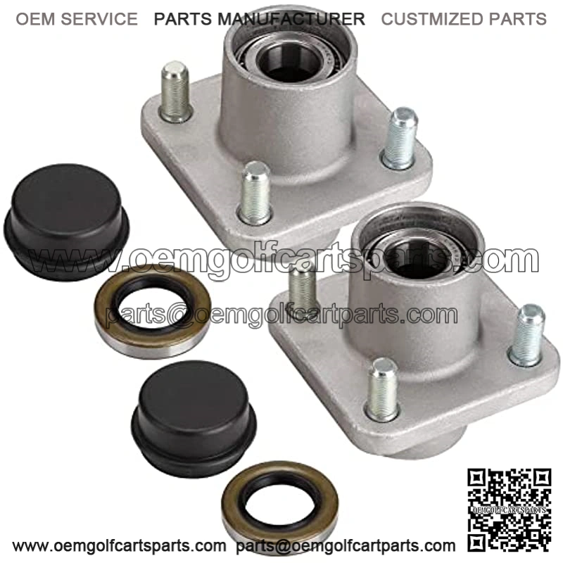 Golf Cart Wheel Hub Assembly for EZGO RXV 2008-up Gas & Electric, with Bearing & Cap, OEM# 609603 19862G1 602340 602341 12091G2, Set of 2