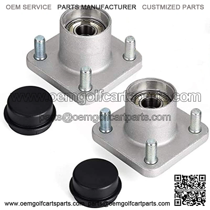 RXV Front Wheel Hub Assembly with Hub Bearings/Oil Seals/Dust Covers for EZGO RXV G&E Golf Carts 2008 Up,OEM# 609603, 600001,6204 (Pack of 2)