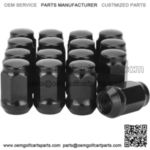 Golf Cart Wheel Lug Nuts for EZGO Club Car 16Pcs Black Standard Threads