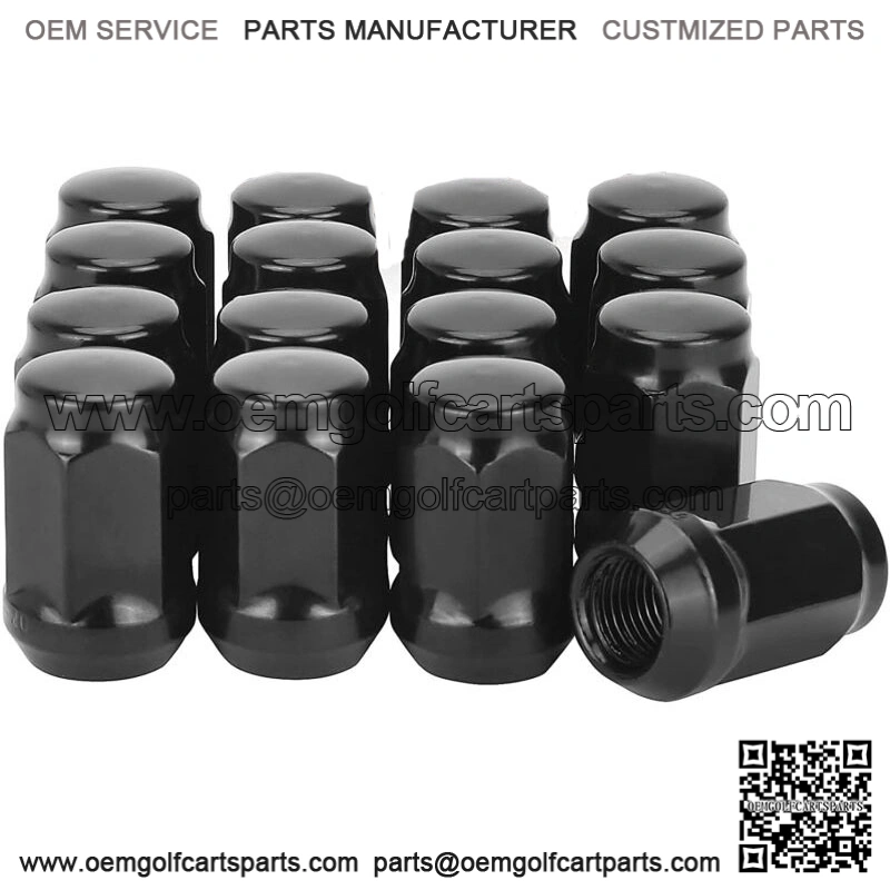 Golf Cart Wheel Lug Nuts for EZGO Club Car 16Pcs Black Standard Threads