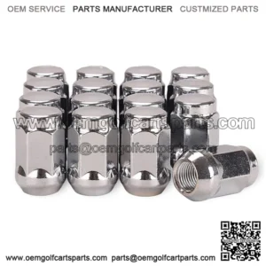 Golf Cart Wheel Lug Nuts for EZGO & Club Car, 1/2"-20 Size, 16 Pack,Chrome