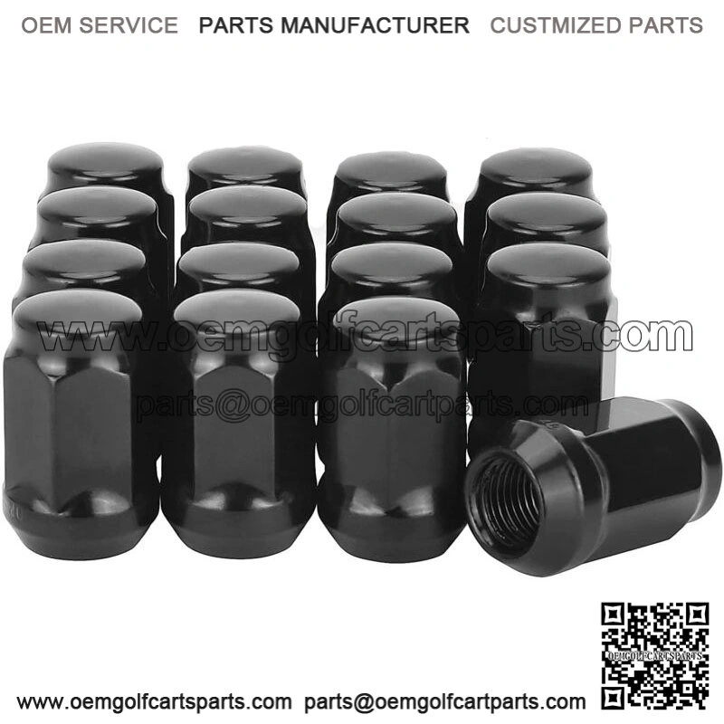 Golf Cart Wheel Lug Nuts for EZGO Club Car 16Pcs Black Standard Threads