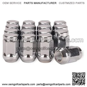 Golf Cart Wheel Lug Nuts for EZGO & Club Car, 1/2"-20 Size, 16 Pack,Chrome