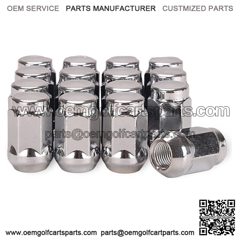Golf Cart Wheel Lug Nuts for EZGO & Club Car, 1/2"-20 Size, 16 Pack,Chrome