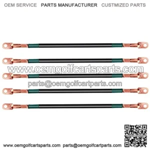 Golf Cart Battery Cable Set for Club Car DS 1995-Up 48 Volt, 4 Gauge Welding Cable(Set of 5)