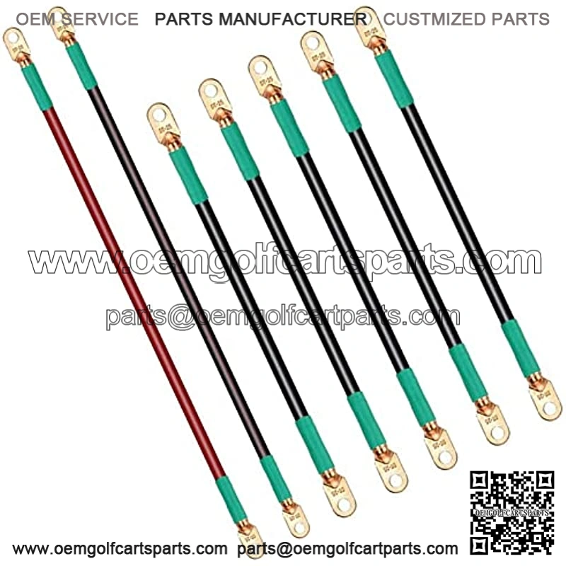 Golf Cart Battery Cables, Fits Club Car DS 1995-up (48Volt)/EZGO TXT 1994-up for (36 & 48 Volt) Golf Cart Batteries Cables Kit