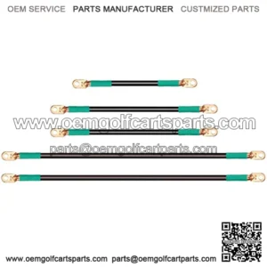 Golf Cart Battery Cable Kit for EZGO TXT 1994-up and Club Car Precedent 2008.5-up 48V (6x8V Batteries), 4 Gauge, Set of 5 PCS