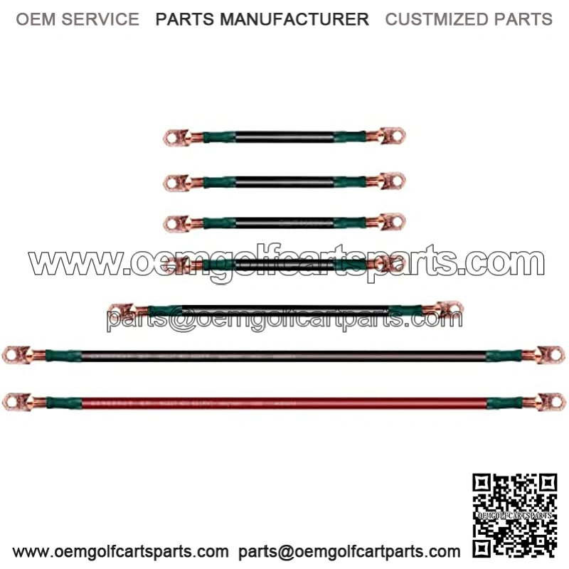 Golf Cart Battery Cables Wiring Kit for EZGO TXT & Medalist 1994-up 36 & 48 Volt, 4 Gauge 7 PCS Golf Cart Battery Cable Set