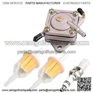 Golf Cart Fuel Pump for Club Car Gas Cart DS&Precedent 1984 UP 290FE/350FE Kawasaki Engine,OEM#1014523,with Free Spark Plug and Fuel Filters