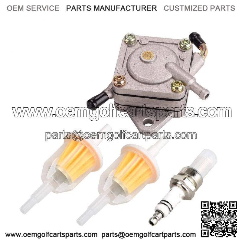 Golf Cart Fuel Pump for 84+ Club Car 1014523 1014524 W/ Spark Plug & Fuel Filter