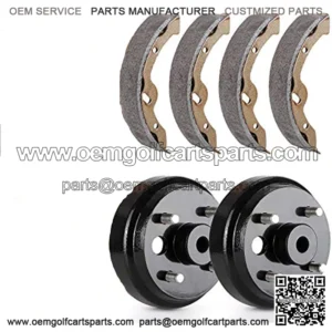 Golf Cart Brake Maintenance Kit for 1996-2008 Electric EZGO TXT,Include Brake Drums & Brake Shoes, OEM# 19186G1, 70794G01, 70795G01