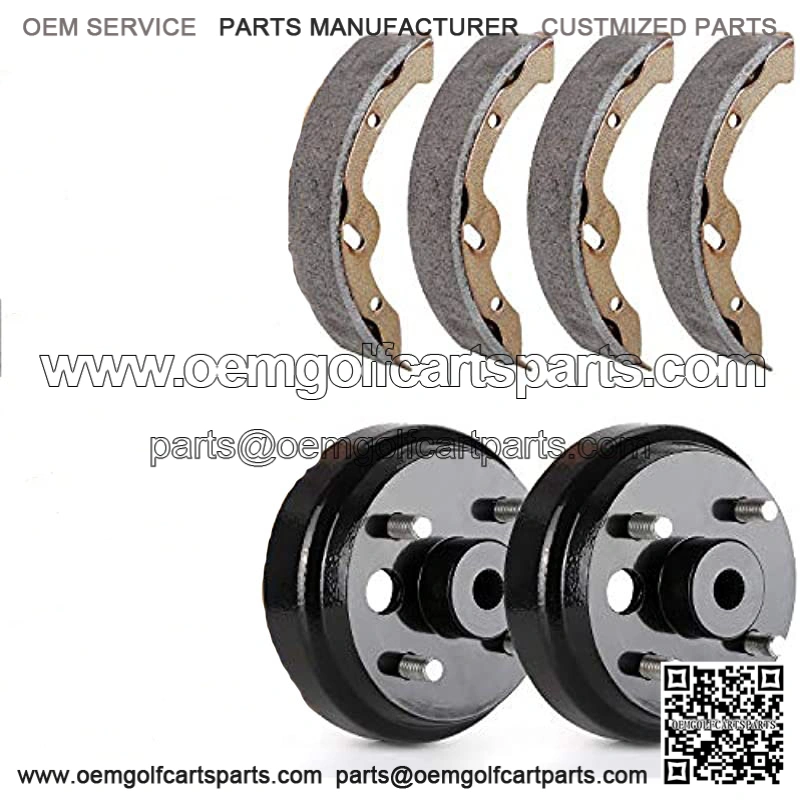 Golf Cart Brake Maintenance Kit for 1996-2008 Electric EZGO TXT,Include Brake Drums & Brake Shoes, OEM# 19186G1, 70794G01, 70795G01