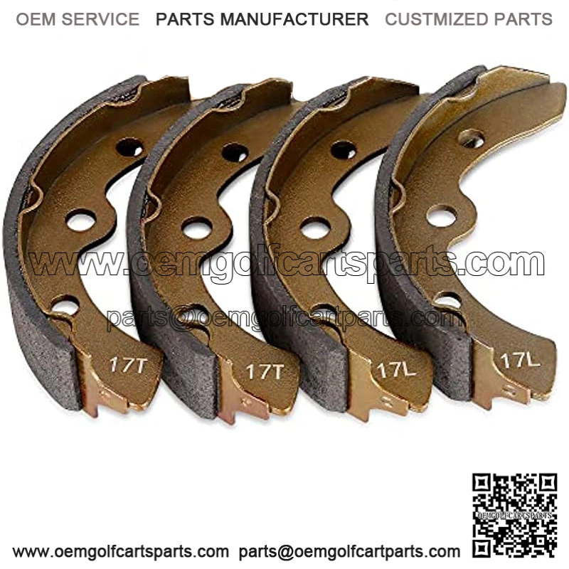 Golf Cart Brake Shoes for Club Car DS 1995-up, Club Car Precedent 2004-up, EZGO 1986.5-1996, Yamaha G1 G2 G8 G9, OEM 1018232-01 (2 Short & 2 Long)