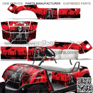 Yamaha Golf Cart Graphic Kit Decal Sticker Parts 2 Seater Wrap 95-06 REAP RED