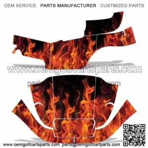 Club Car Graphic Kit Golf Cart Decal Sticker Wrap Parts Precident i2 08-13 FLAME