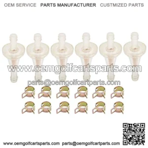 6 Packs 40-70 Micron Fuel Filter Clips Clamp Replacement for Kawasaki Yamaha Snow Motor Scooter ATV UTV Golf Cart for 1/4" Inline Gas Fuel Line