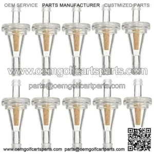 10pcs Clear Gas Inline Fuel Filter for Golf Cart Kawasaki John Deere EZGO