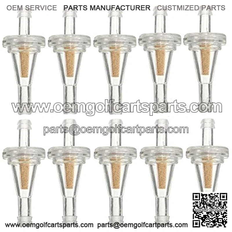 10pcs Clear Gas Inline Fuel Filter for Golf Cart Kawasaki John Deere EZGO