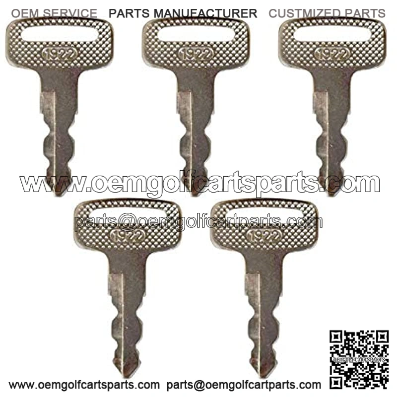 Ignition Keys 1922 for Yamaha G22 G29 G14 G16 G19 Gas Electric Golf Cart (5 Pcs)