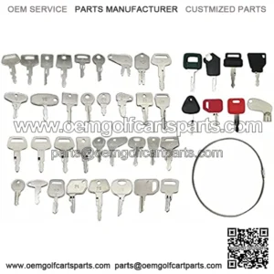 42 Heavy Equipment Construction Ignition Key Set for Case Cat Komatsu JD JCB Kubota
