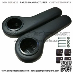 BLACK Golf Cart Cup Holder Rear Seat Arm Rest Cushion - Fits / / Yamaha
