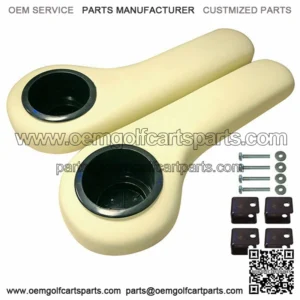 IVORY Golf Cart Cup Holder Rear Seat Arm Rest Cushion - Fits  / / Yamaha
