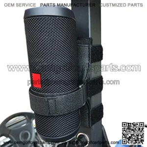Portable Speaker Mount for Golf Cart Accessories - Adjustable Strap Fits Bluetooth WireleSpeaker Strap Attachment to Railing/Crobar/Frame Black