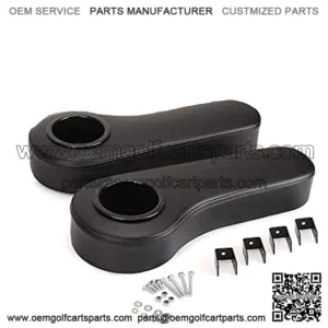 Golf Cart Armrest for Golf Cart Rear Seat kit,Arm Rest with Cup Holder for Club Car/EzGo/Yamaha Install Without Drillingired or Drilling No Required Kits Include