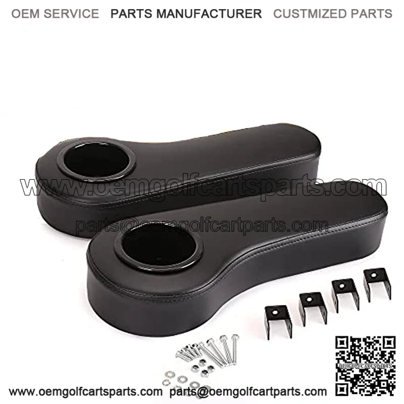 Golf Cart Armrest for Golf Cart Rear Seat kit,Arm Rest with Cup Holder for Club Car/EzGo/Yamaha Install Without Drillingired or Drilling No Required Kits Include
