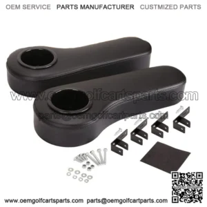 Golf Cart Armrest with Cup Holder for Club Car EZGO Yamaha, No Drilling Required