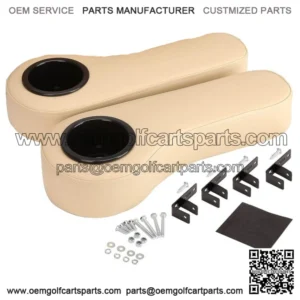 Beige Golf Cart Armrest for Yamaha EZGO Club Car 1" Square Tubes,No Drilled
