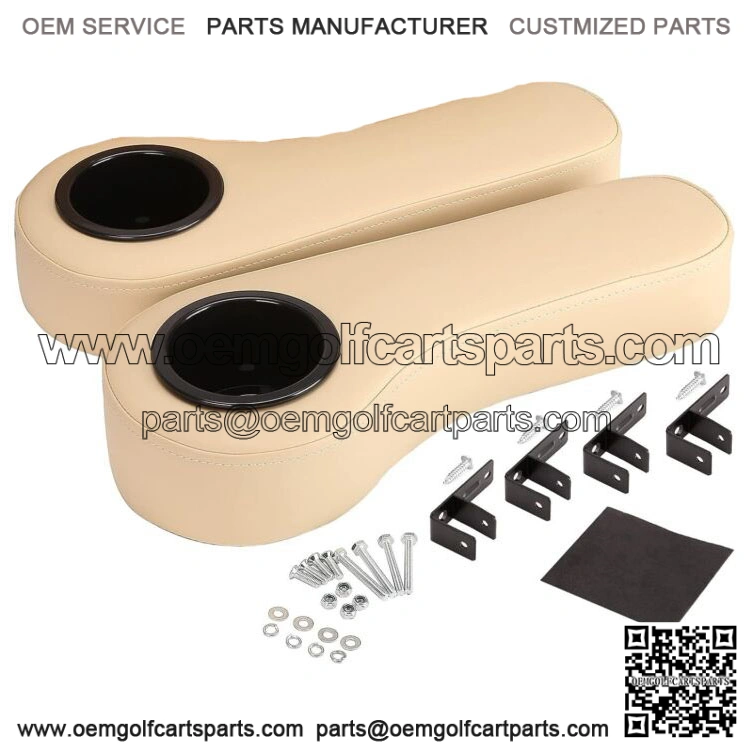Beige Golf Cart Armrest for Yamaha EZGO Club Car 1" Square Tubes,No Drilled