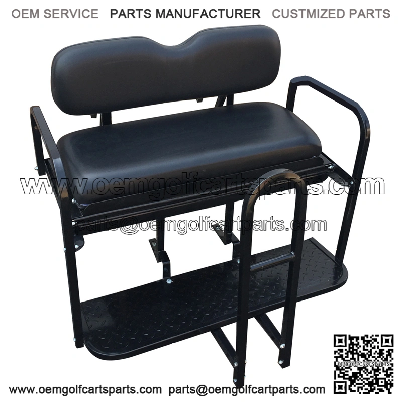 Yamaha Drive (G29) Golf Cart Rear Seat Kit - BLACK (Flip Seat w/ Cargo Bed & FREE Grab Bar)