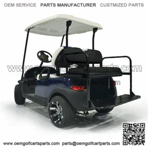 RXV STEEL Golf Cart Rear Seat Kit - BLACK - Flip Seat w/ Cargo Bed (Fits 2008+)