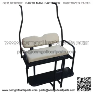 Golf Cart Rear Seat Kit (1982 - 2013 models) - (Matches Factory front seat) - Flip Seat w/ Cargo Bed & Free Grab Bar