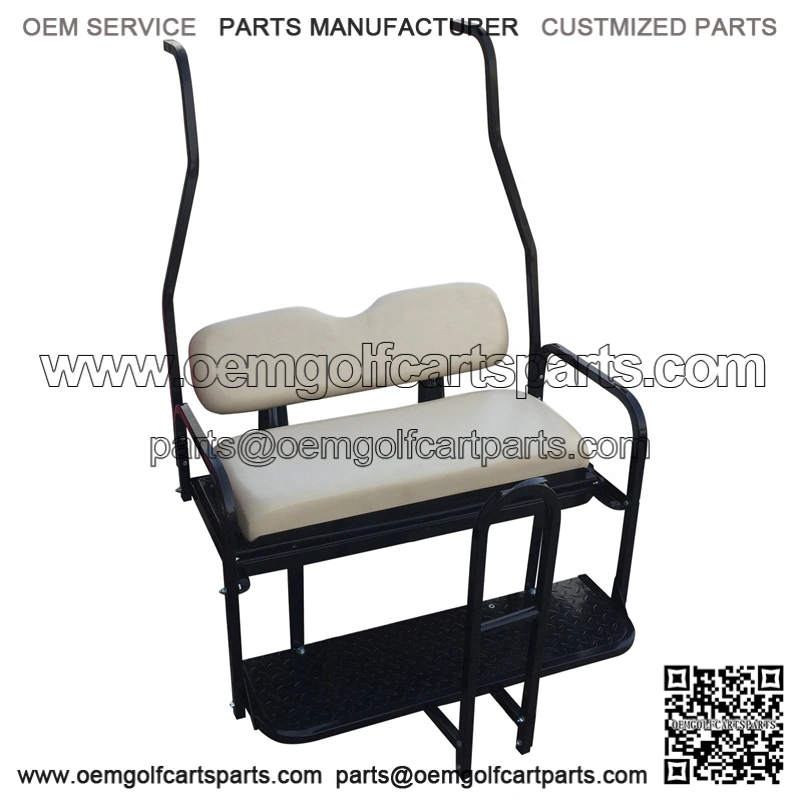 Golf Cart Rear Seat Kit (1982 - 2013 models) - (Matches Factory front seat) - Flip Seat w/ Cargo Bed & Free Grab Bar