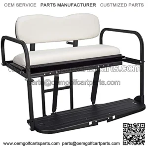 EZGO TXT Golf Cart Flip Folding Rear Back Seat Kit - White