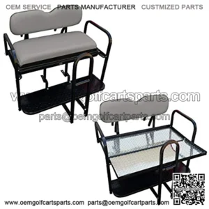 Performance Plus Carts Yamaha G29 Drive Golf Cart Rear Flip Back Seat Kit - Factory Stone Grey (Fits 2006-2016)